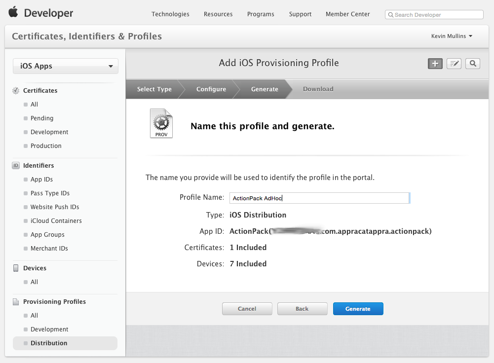 Enter a Name for the new Distribution Profile