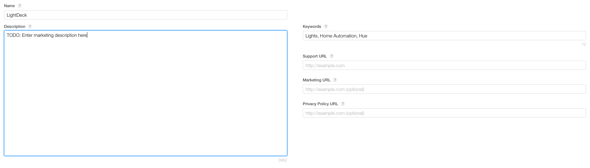 Editing Name, Description, What's New, Keywords and URLs in iTunes Connect