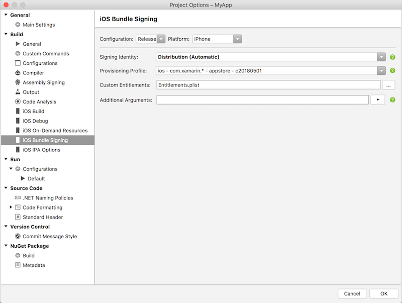 iOS Bundle Signing iOS Bundle Signing