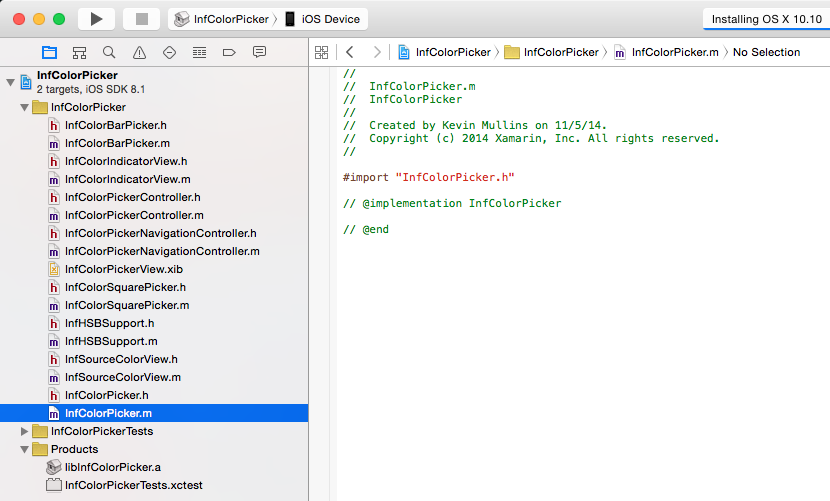 Editing the InfColorPicker.m file
