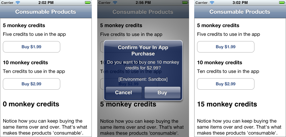 Each purchase adds more monkey credits to the users balance