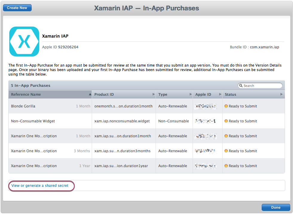 Select View or generate a shared secret