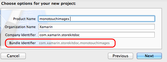Enter the Name and Identifier
