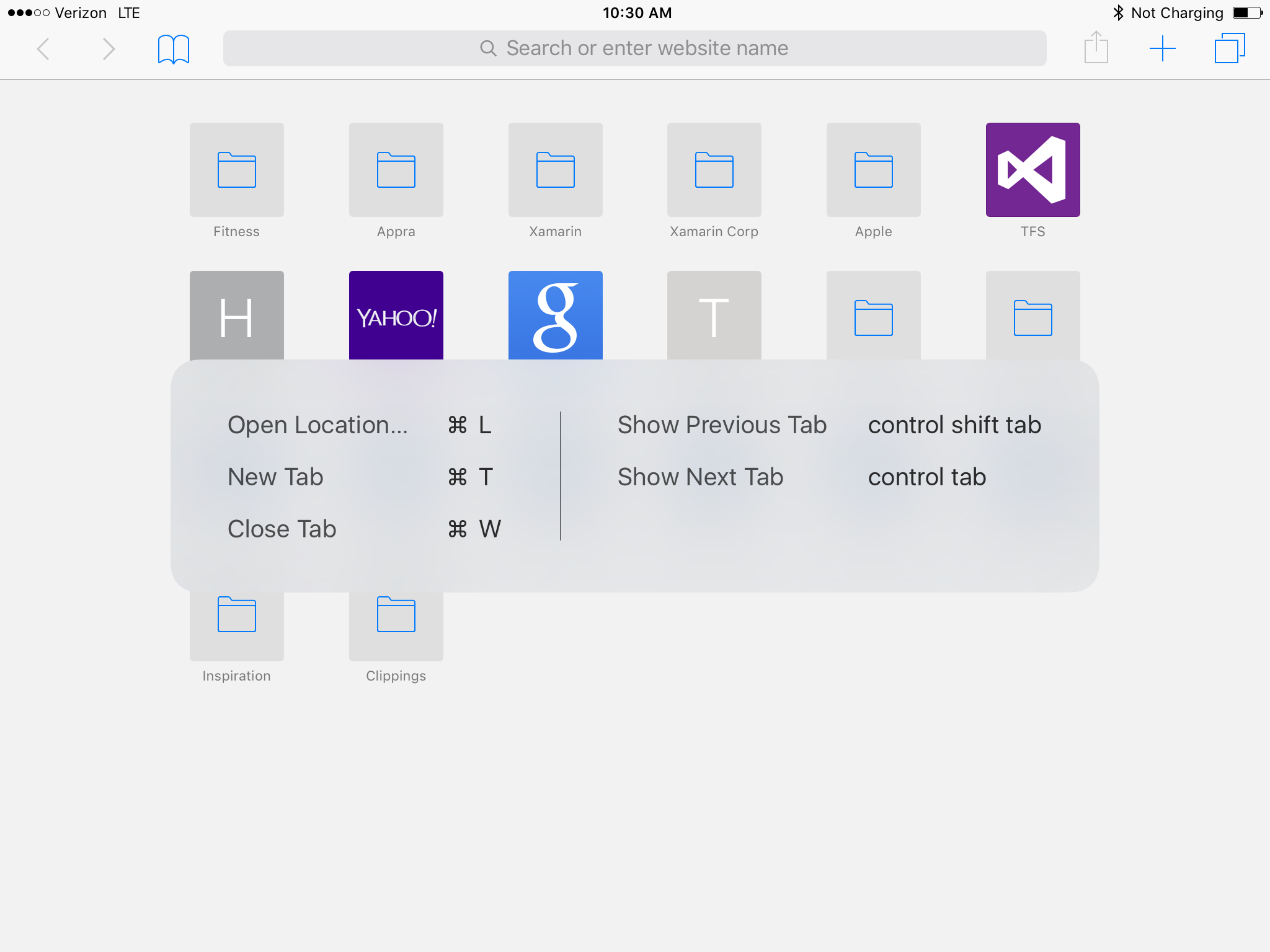 Screenshot shows the keyboard shortcuts for an app.