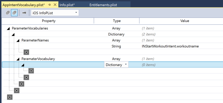 Add a new key with the Type of Dictionary.