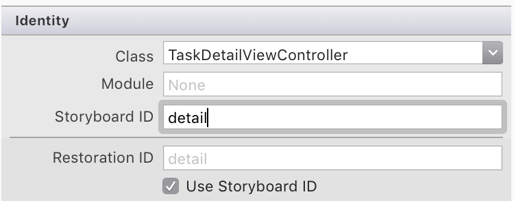 Setting the Storyboard ID