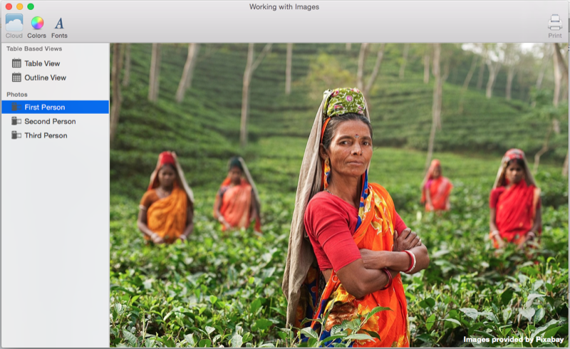 An example run of the app An example run of the app