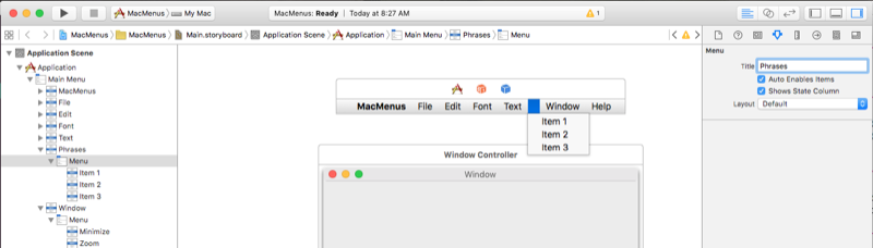 Editing the menu name Editing the menu name