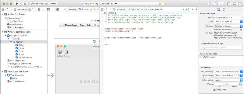 The WindowController.h file The WindowController.h file