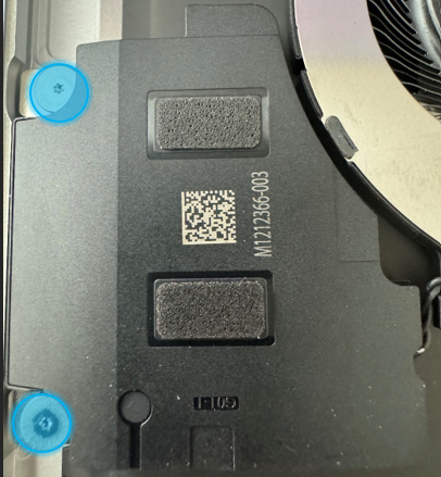 Screenshot that shows the right speaker screws being removed from the chassis using a 3IP driver.