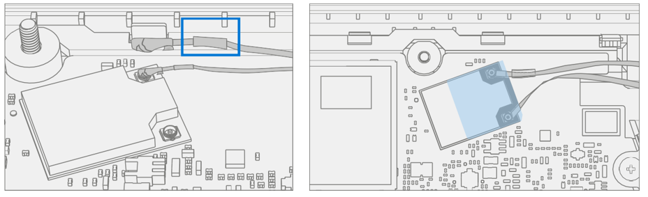 Screenshot that shows antenna with shrink wrap ring positioned at the top interface.