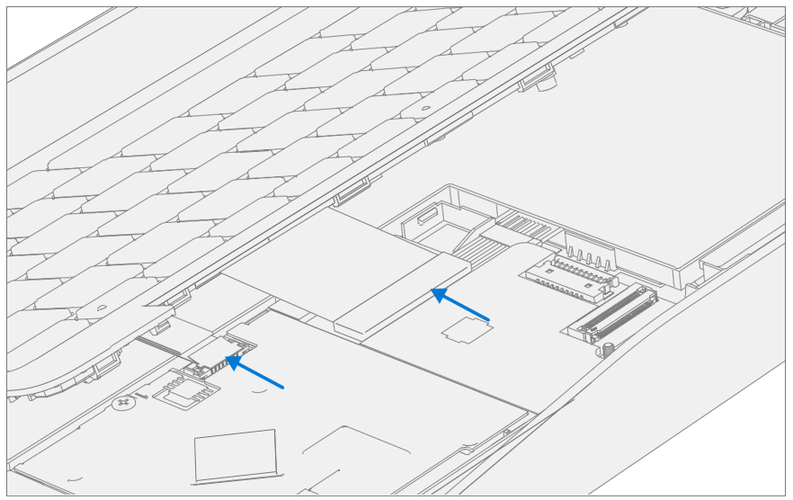 Screenshot that shows hovering the C-Cover to align and reconnect multiple FPC cables to the PCBA.
