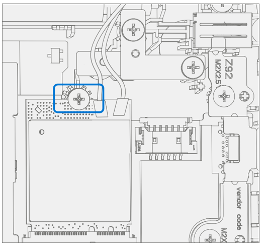 Screenshot that shows tightening the new screw to secure the WiFi module.