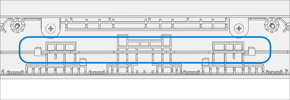 Screenshot that shows routing and hooking the speaker cable along the D-Bucket path.