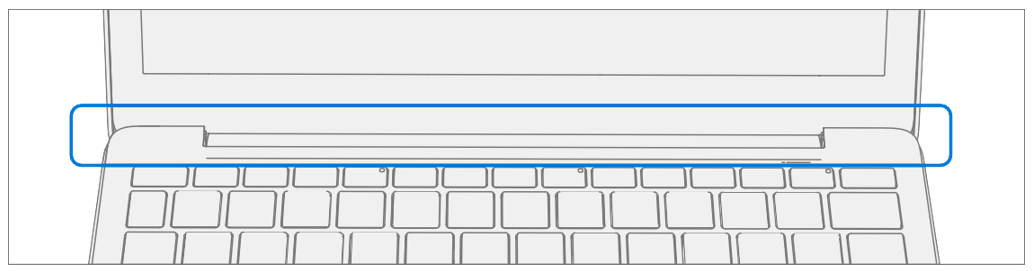 Screenshot that shows lifting the C-Cover to release snaps along the front edge below the display.