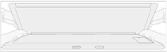 Screenshot that shows rotating the reinstalled kickstand upward from 45 to 90 degrees