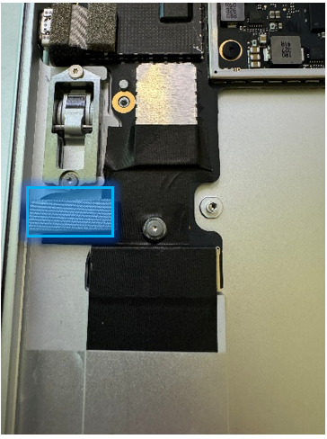 Screenshot that shows RF foam placed squarely atop newly applied RF tape