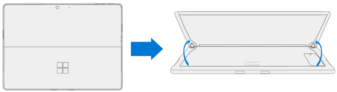 Screenshot that shows kickstand open exposing removable SSD door before door removal