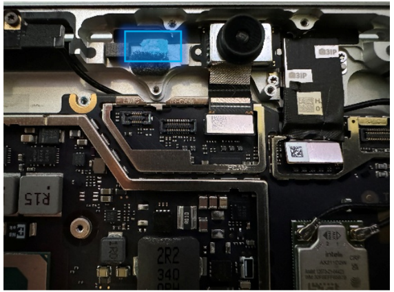 Screenshot that shows thermal putty residue area requiring IPA cleaning