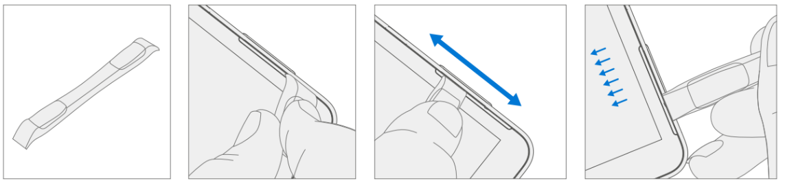 Screenshot that shows using an opening pick to pry the speaker mesh from the enclosure.