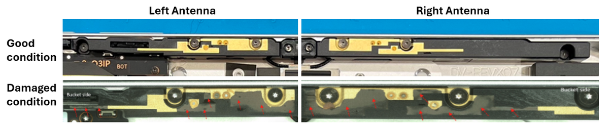 Screenshot that shows a close-up of the speaker mesh area on the display enclosure.