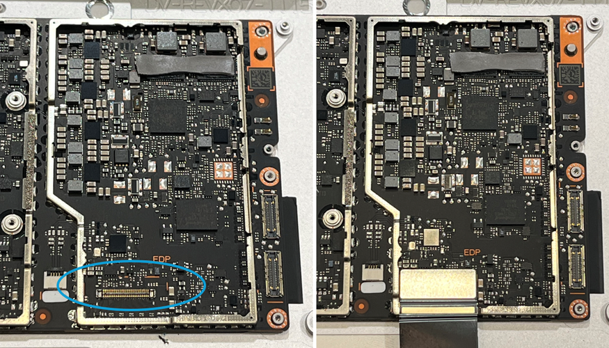 Screenshot that shows a close-up of the motherboard circuit board near the speaker area.