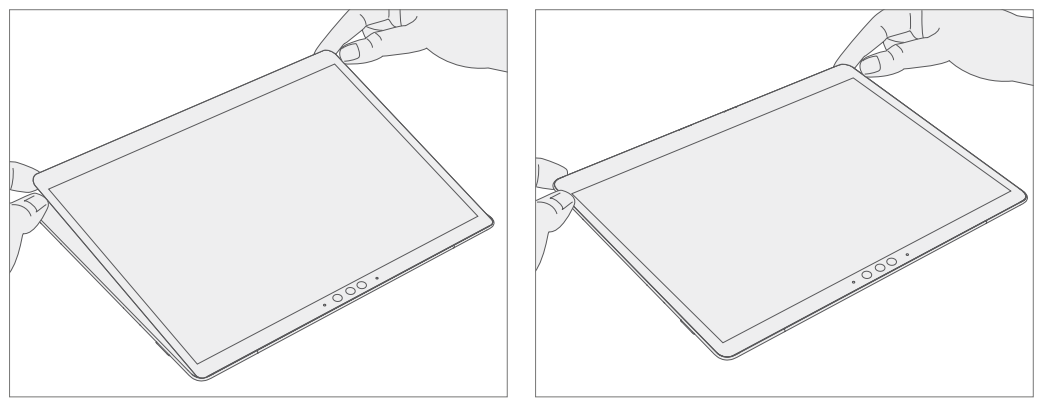 Diagram of the tablet outline and component locations.