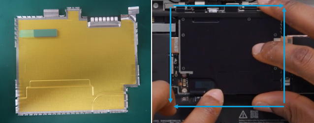 Photo that shows a close-up of a computer chip near the T1 shield area.