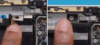 Screenshot that shows pressing down on the aluminum foil tape using the circular post for placement reference.