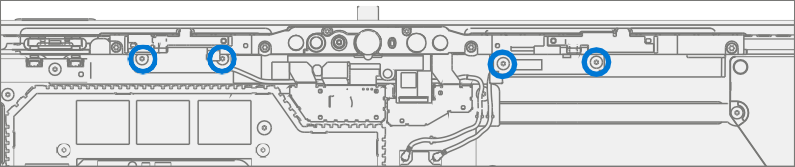 Screenshot that shows removing Wi-Fi antenna screws from the chassis during disassembly.