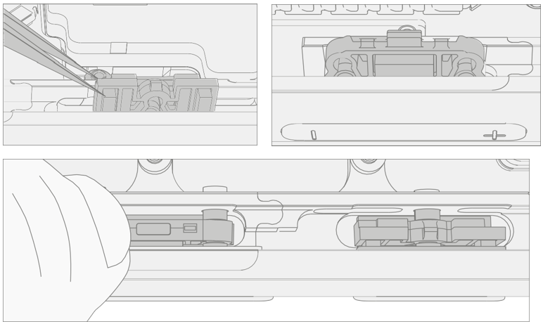 Screenshot that shows an illustration of the object orientation for button clip installation.