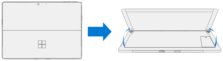 Screenshot that shows the device positioned screen-down on a soft ESD-safe mat with the kickstand extended for rSSD removal.