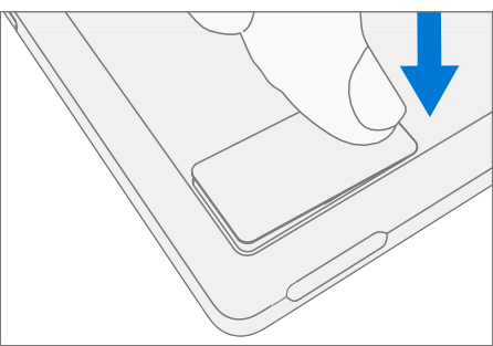 Screenshot that shows removing the rSSD door after pressing and lifting it out.