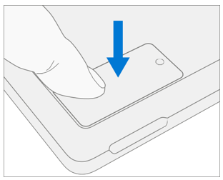 Screenshot that shows pressing down on the rSSD door to pop it open during rSSD swap.