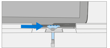 Screenshot that shows placing the right-side speaker edge of the device in the debonding tool above the pick.