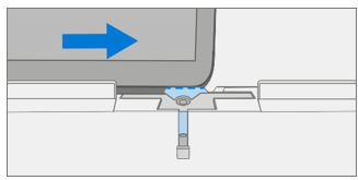 Screenshot that shows drawing the top side of the device through the debonding tool track at the top left corner.