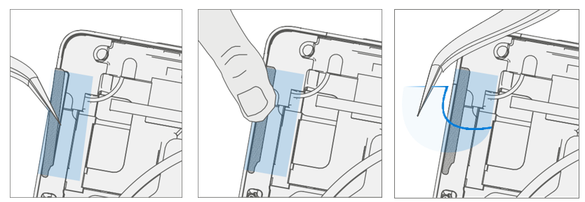 Screenshot that shows speaker mesh alignment during alternate installation.