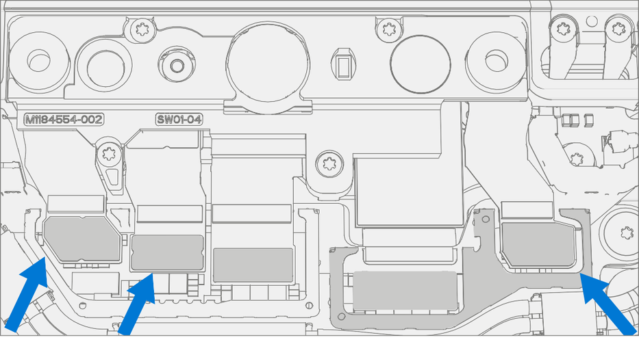 Screenshot that shows spudger disconnecting three camera deck FPC connectors.