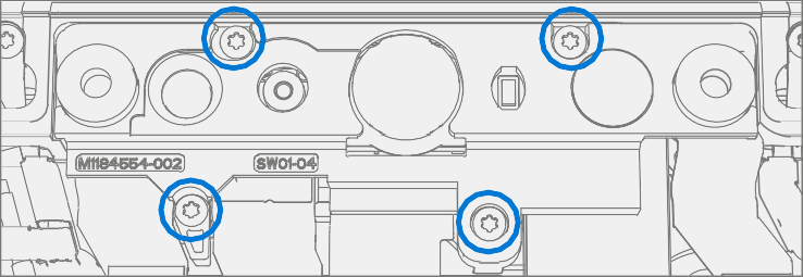 Screenshot that shows camera deck seated and four screws tightened evenly.