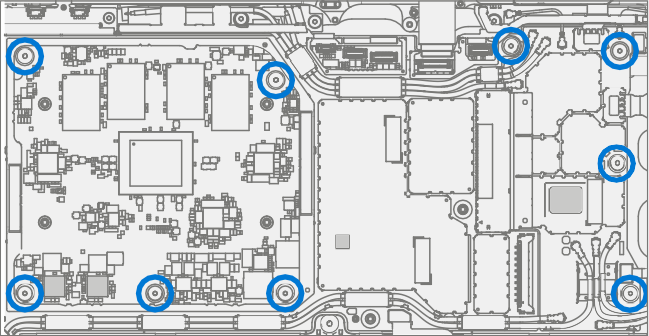 Screenshot that shows driver tightening nine motherboard screws to secure board.