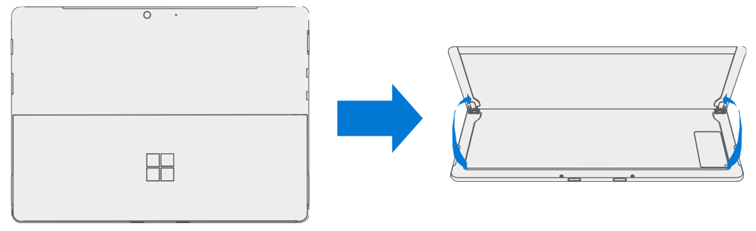Screenshot that shows kickstand opened giving access to rSSD compartment for removal.