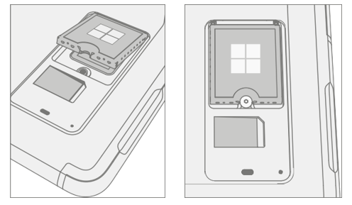 Diagram of rSSD lifted at 15 degrees ready to be transferred between devices.