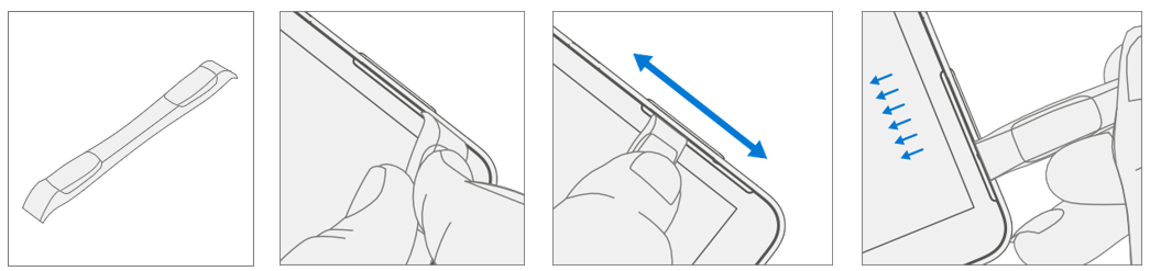 Screenshot that shows opening tool widening speaker mesh gap before debonding.