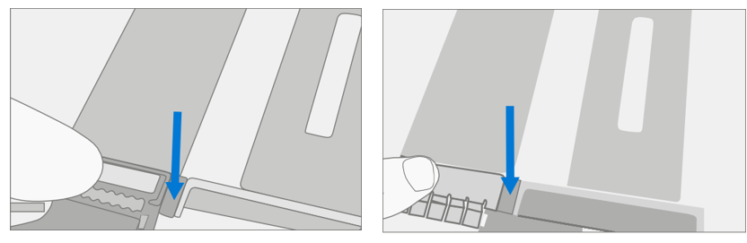 Screenshot that shows display FPC being pressed into connector and new shield snapped over it.