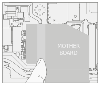 Screenshot that shows display FPC oriented by printed text and inserted into motherboard.