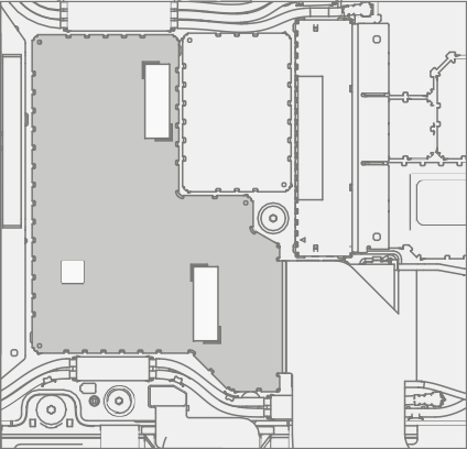 Diagram of new display FPC shield lid being pressed along perimeter to snap into place.