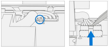 Screenshot that shows rotating the power supply while disconnecting the small connector under the large one.