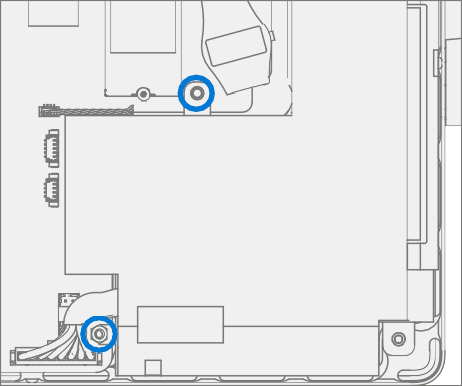 Screenshot that shows installing the power supply and positioning wires away from screw holes.