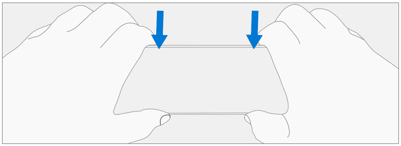 Screenshot that shows removing the hinge cover by squeezing and lifting to release the retaining tabs.