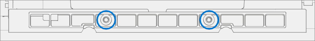 Screenshot that shows the cover guide bar with screw locations indicated for installation.